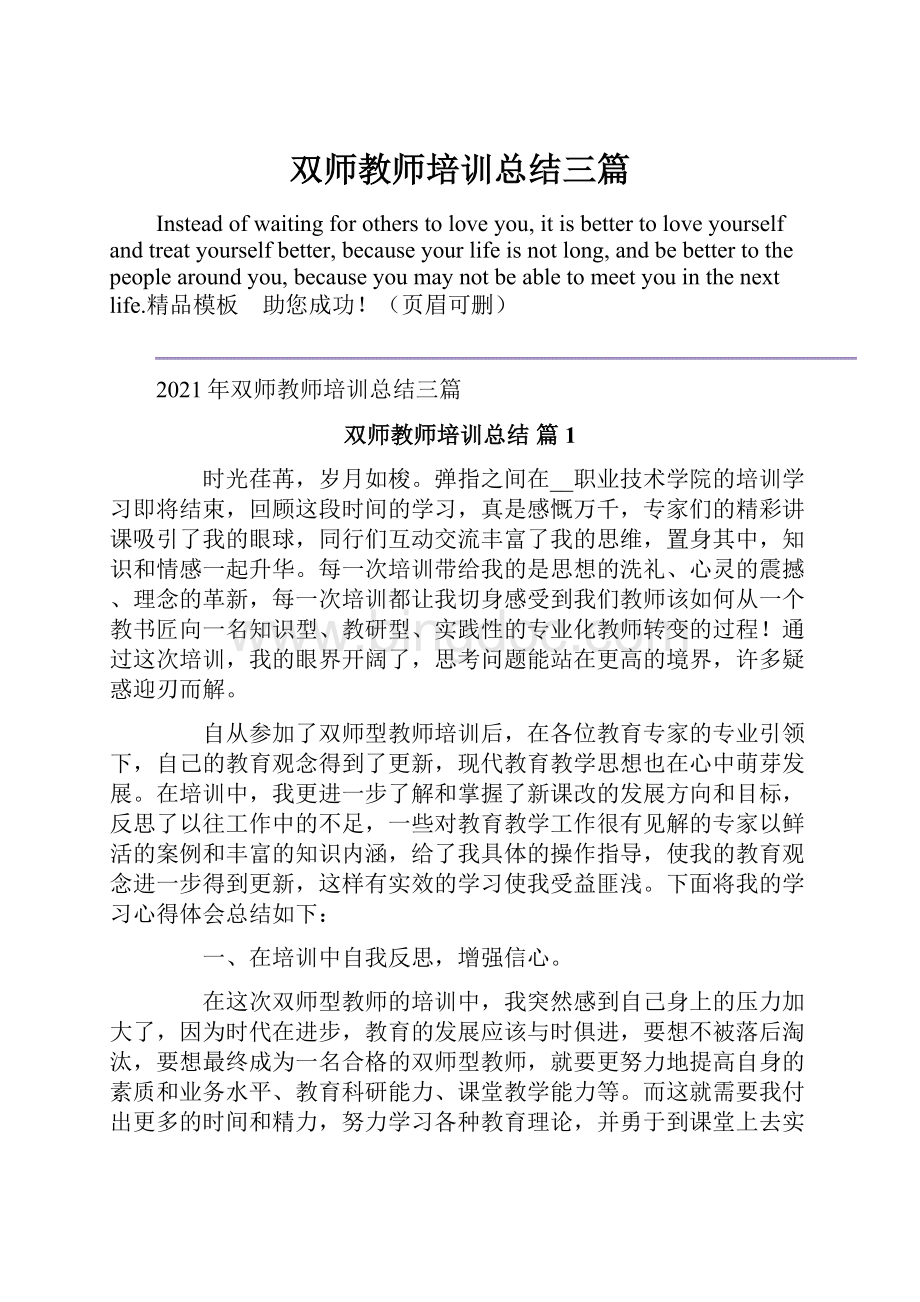 双师教师培训总结三篇.docx