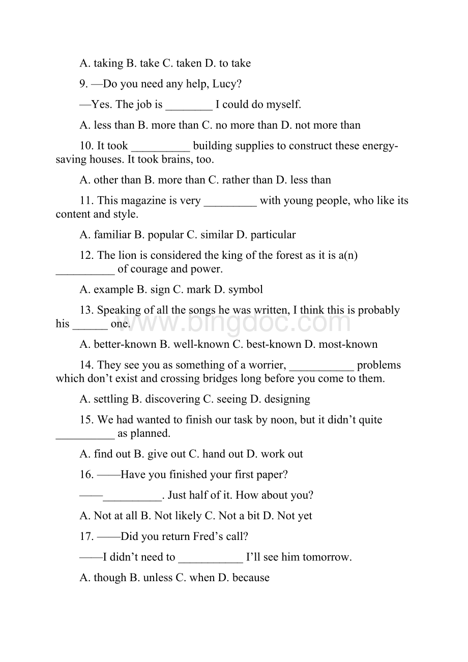 高中英语必修单选练习含答案.docx_第2页