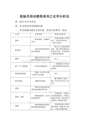 检验员培训教程系列之化学分析法.docx