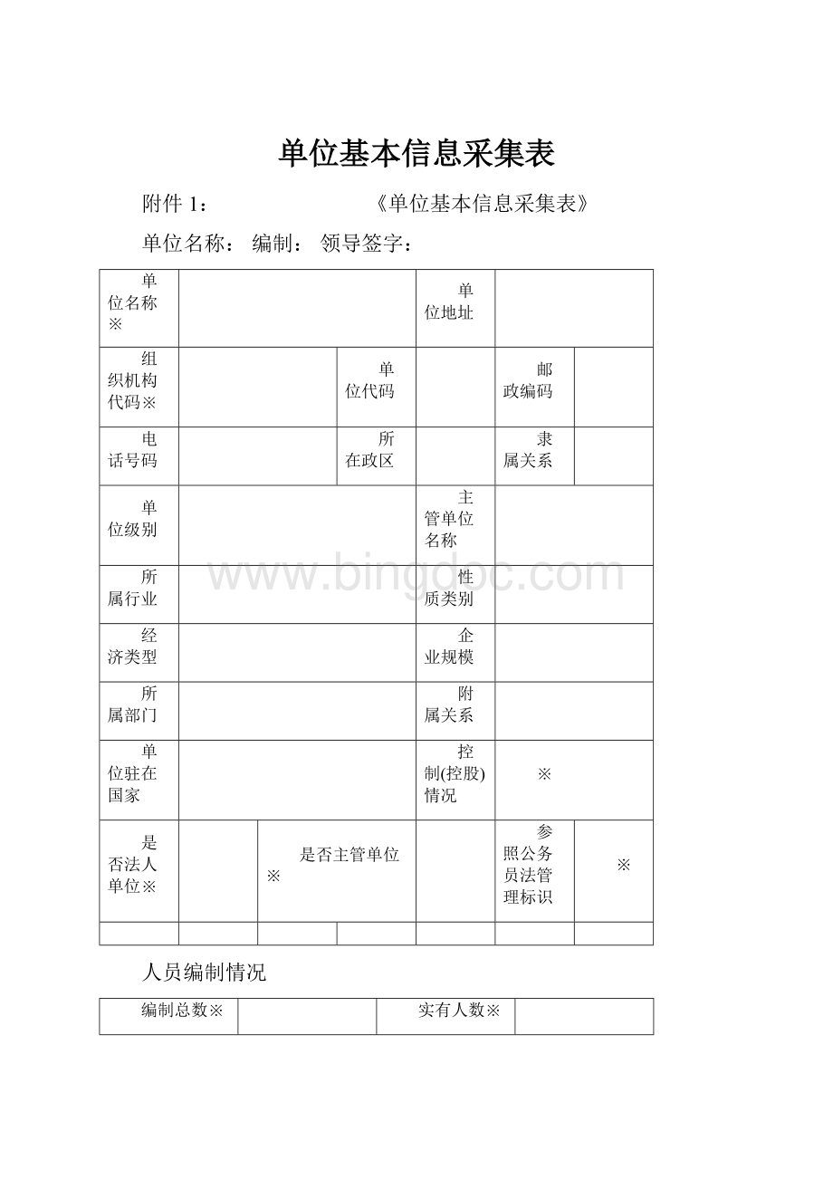 单位基本信息采集表.docx