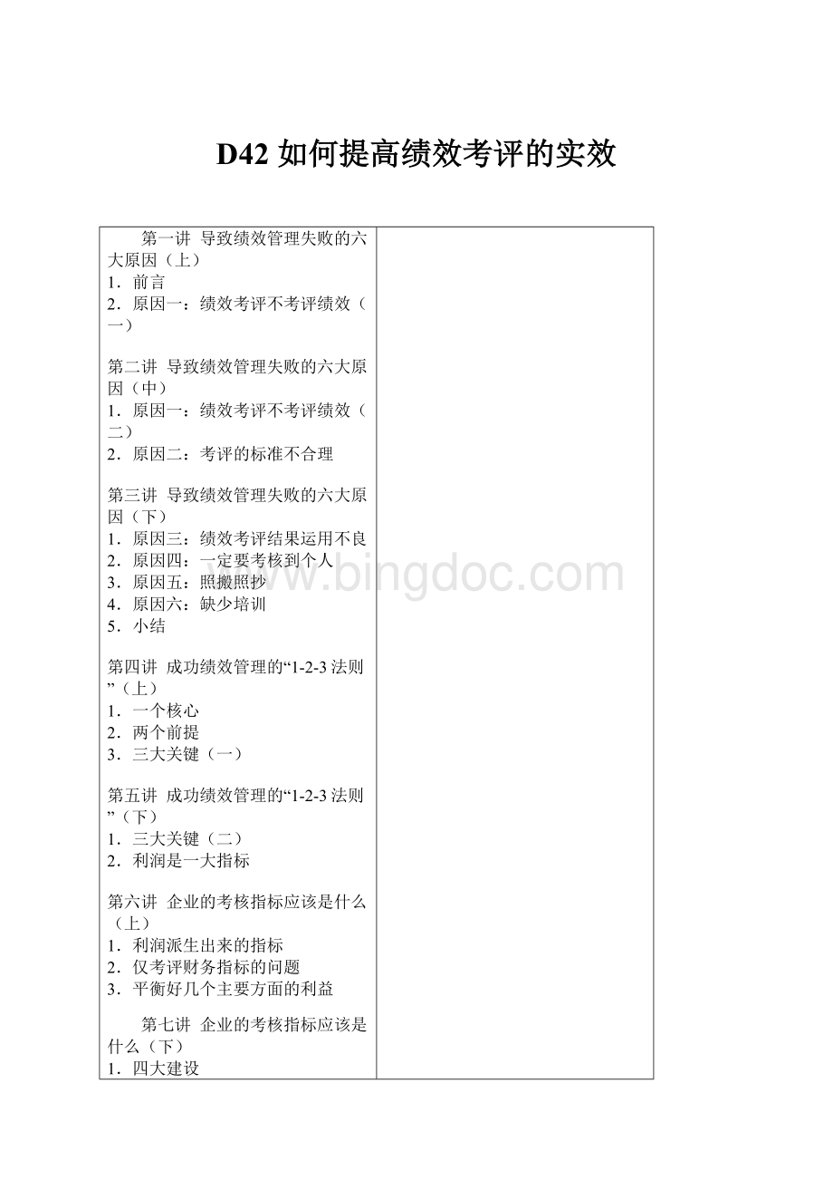 D42 如何提高绩效考评的实效.docx