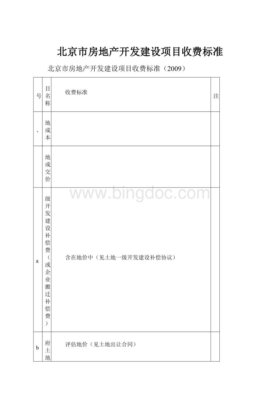 北京市房地产开发建设项目收费标准.docx_第1页