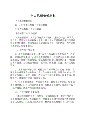 个人思想整顿材料.docx