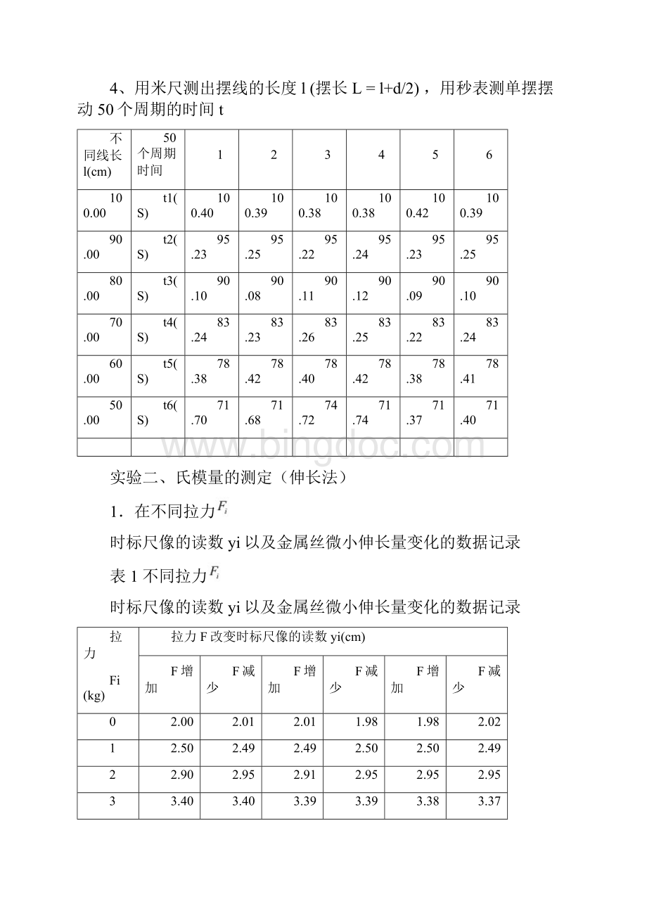 普通物理实验各实验大数据几乎全部都有哦.docx_第2页