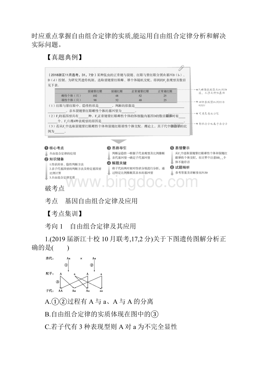 高考浙江版高考生物专题12 基因的自由组合定律.docx_第2页