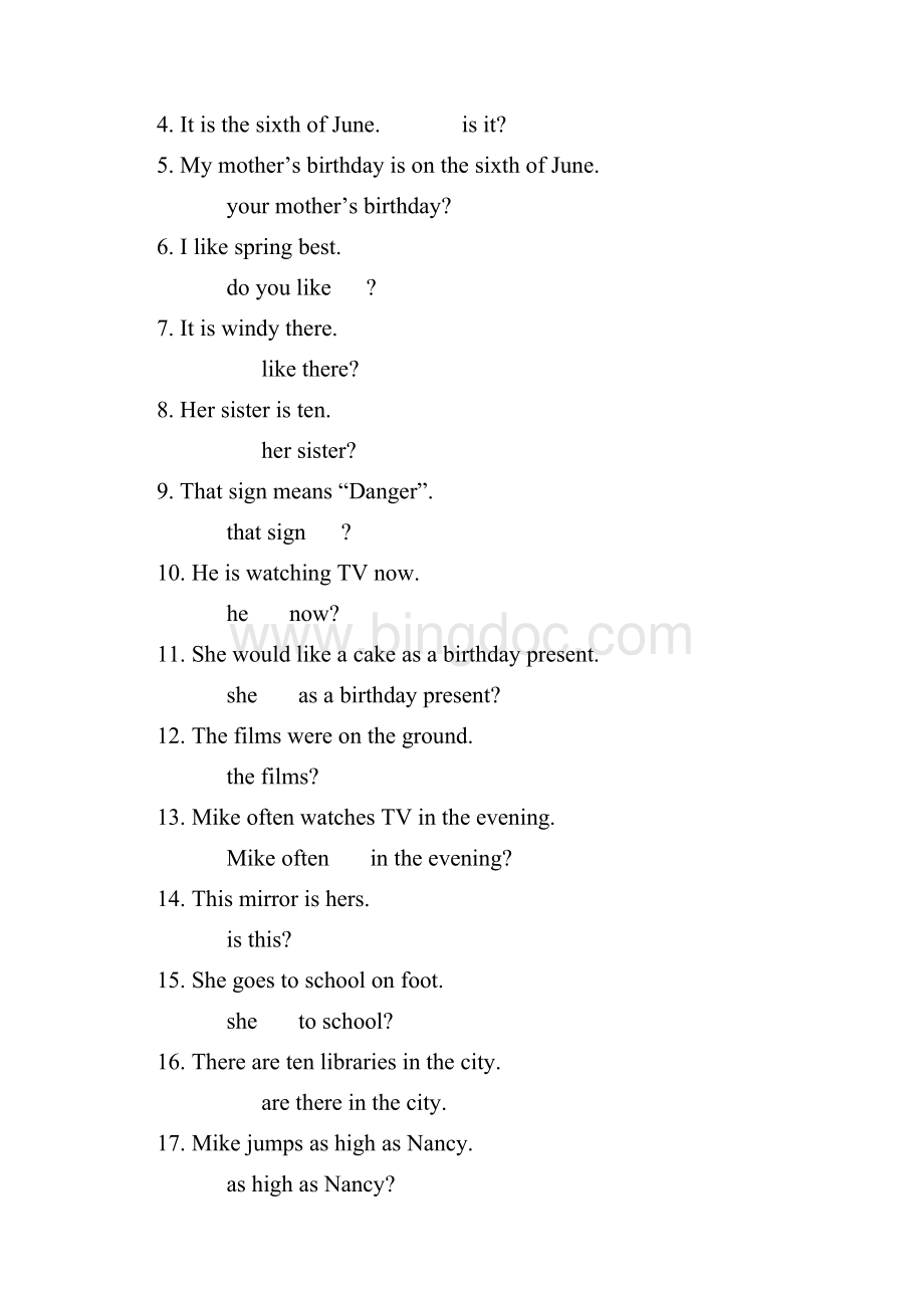 六年级英语句型转换1.docx_第3页