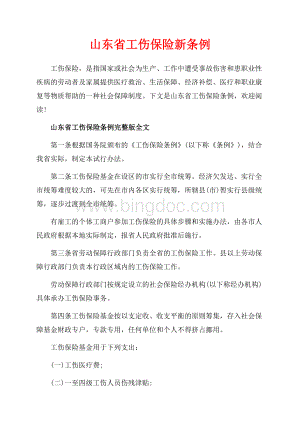 山东省工伤保险新条例（共5页）3300字.docx