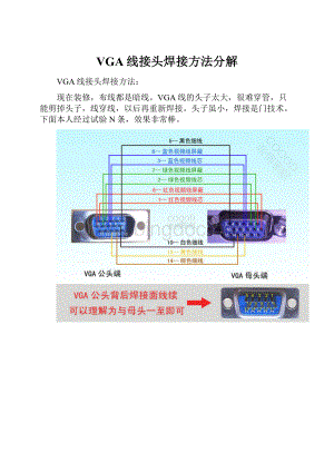 VGA线接头焊接方法分解.docx