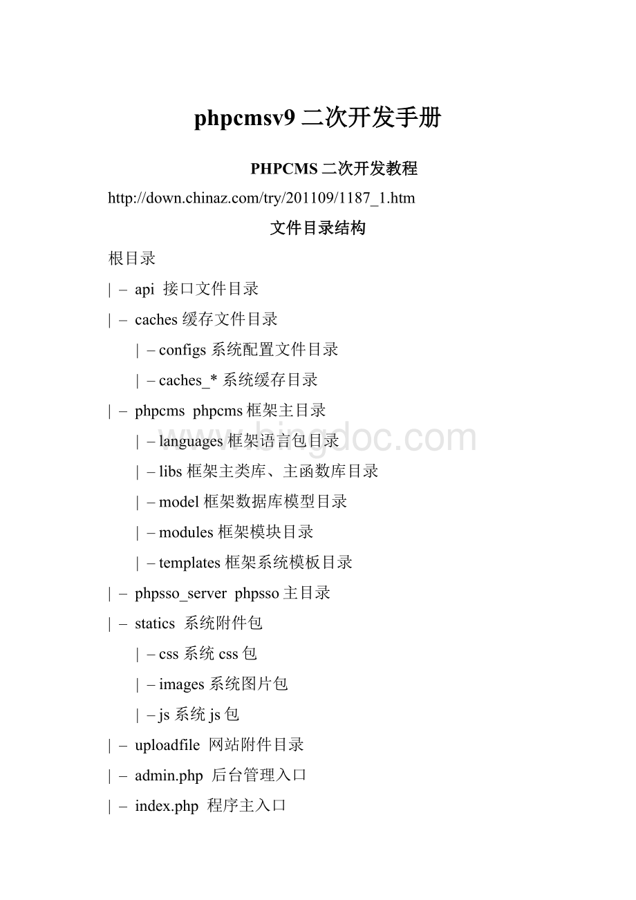 phpcmsv9二次开发手册.docx_第1页