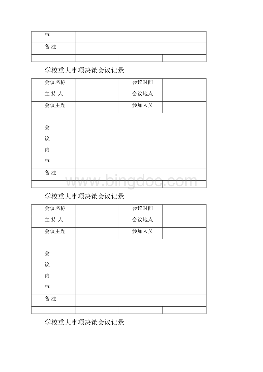 学校重大事项决策会议记录表Word文档格式.docx_第2页