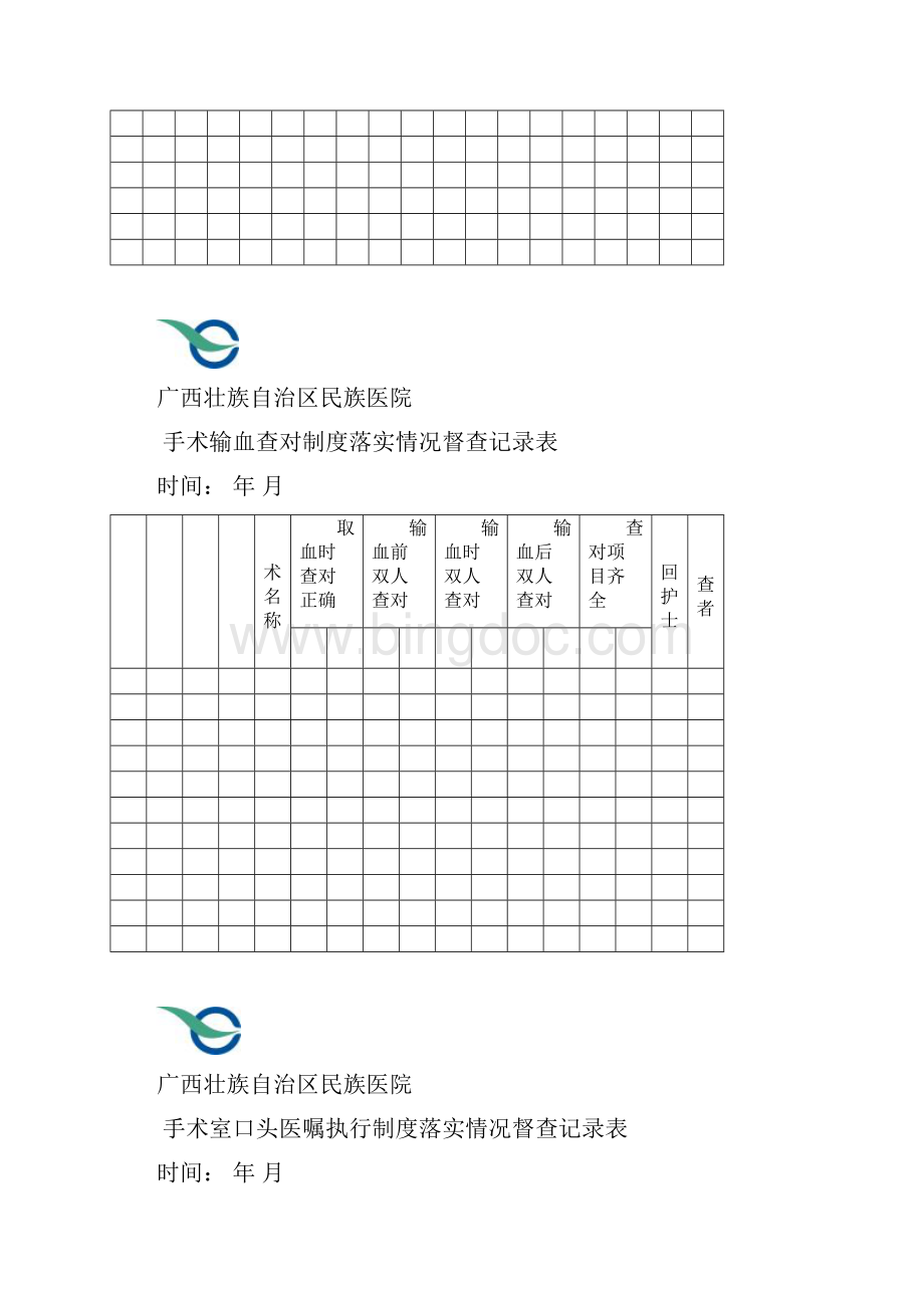 手术室各项规章制度落实督查记录簿表文档格式.docx_第3页