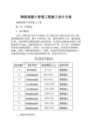 钢筋混凝土管道工程施工设计方案Word文档格式.docx