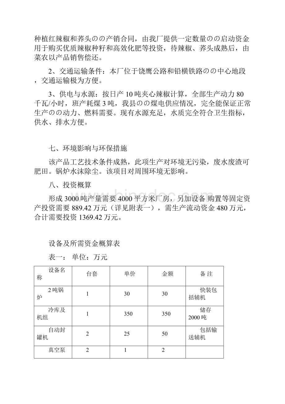 年产3000吨真素脱皮夹心辣椒项目可行性方案Word格式文档下载.docx_第3页