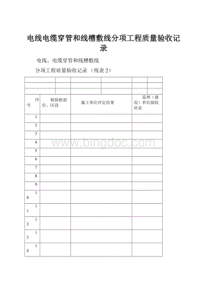 电线电缆穿管和线槽敷线分项工程质量验收记录.docx