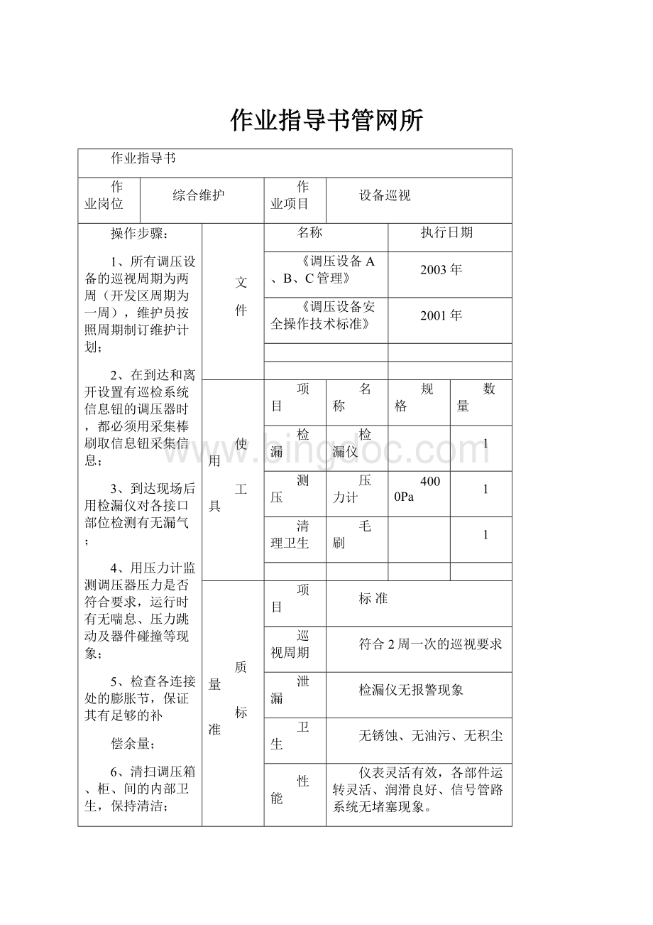 作业指导书管网所Word下载.docx