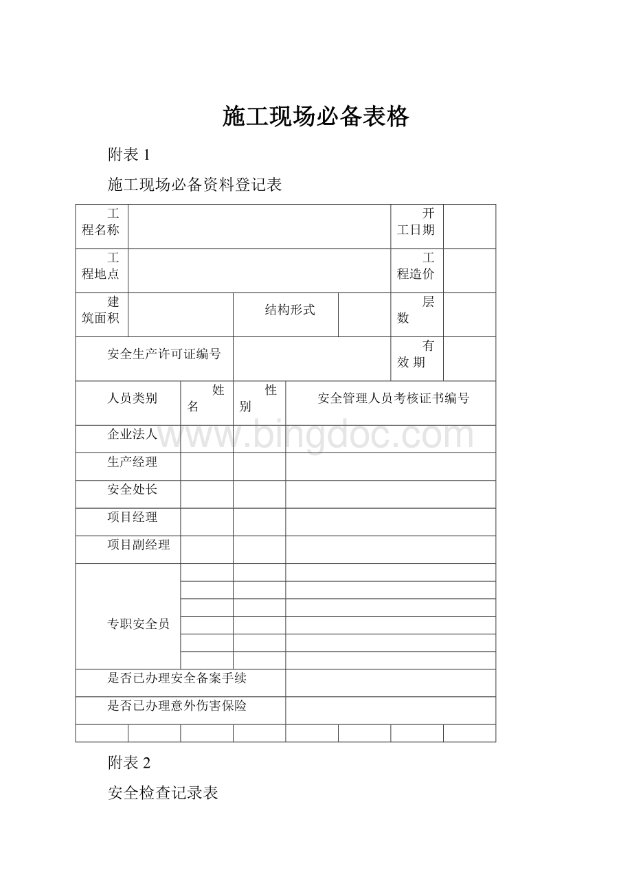 施工现场必备表格.docx_第1页