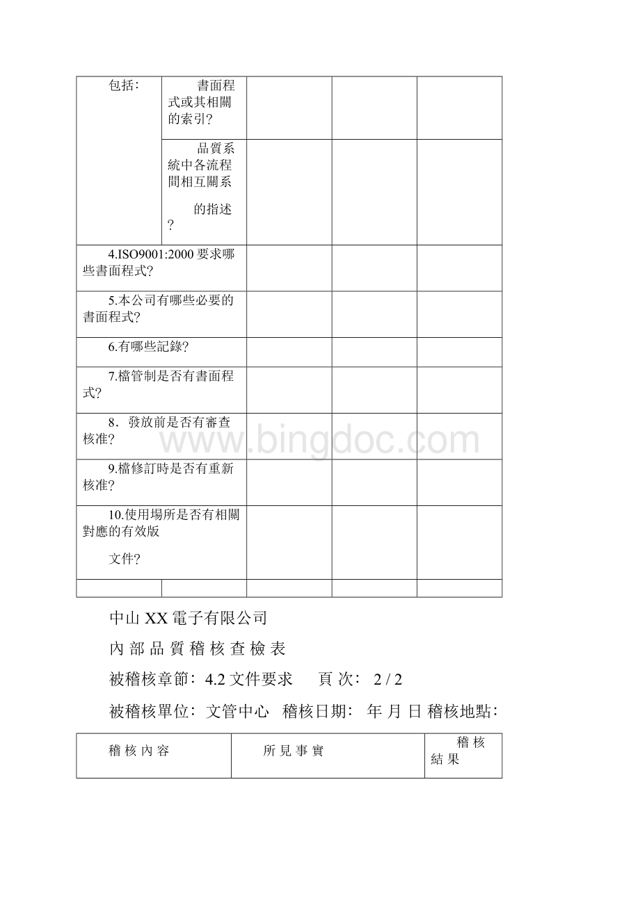 内 部 品 质 稽 核 查 检 表.docx_第3页