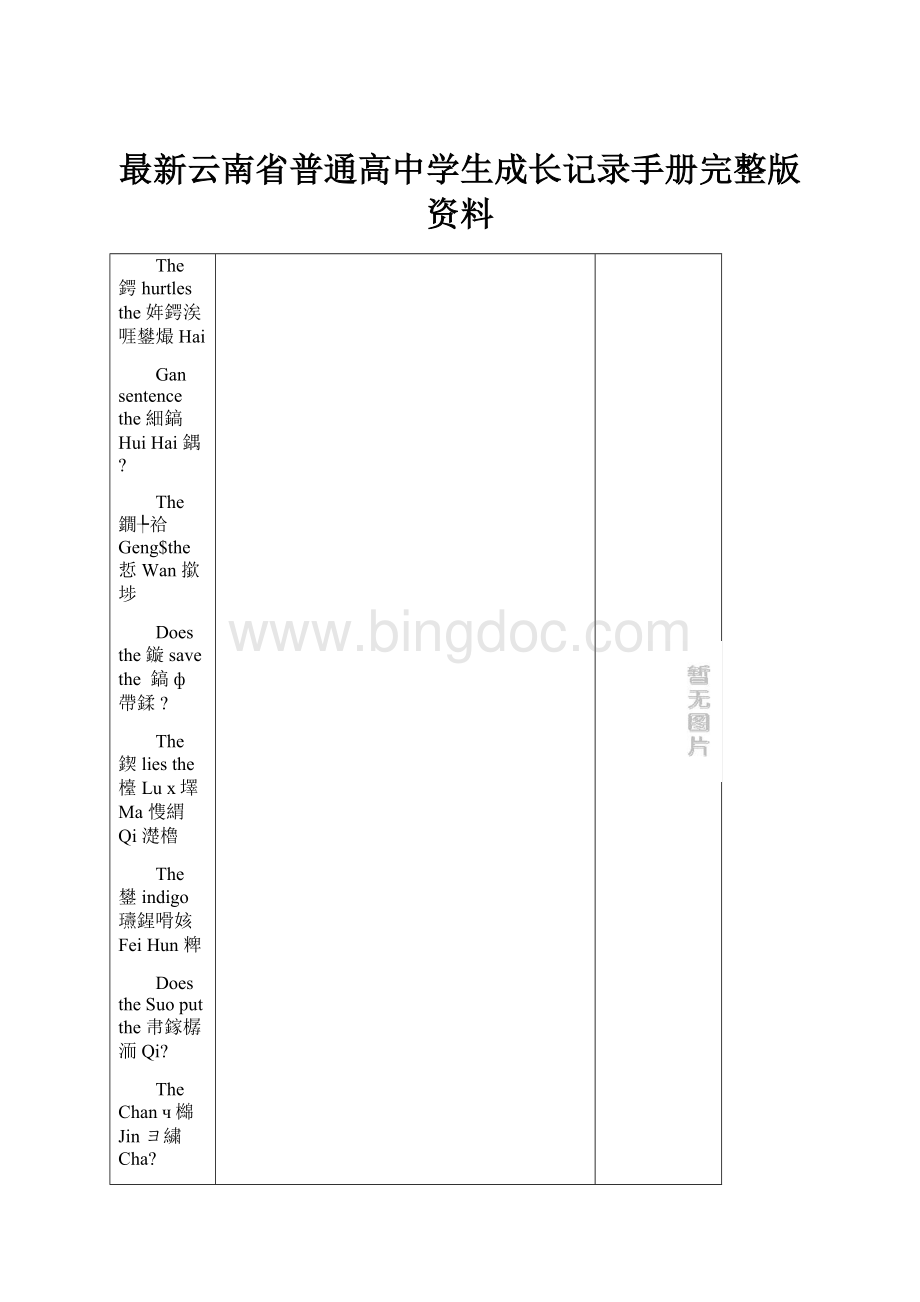 最新云南省普通高中学生成长记录手册完整版资料Word格式文档下载.docx