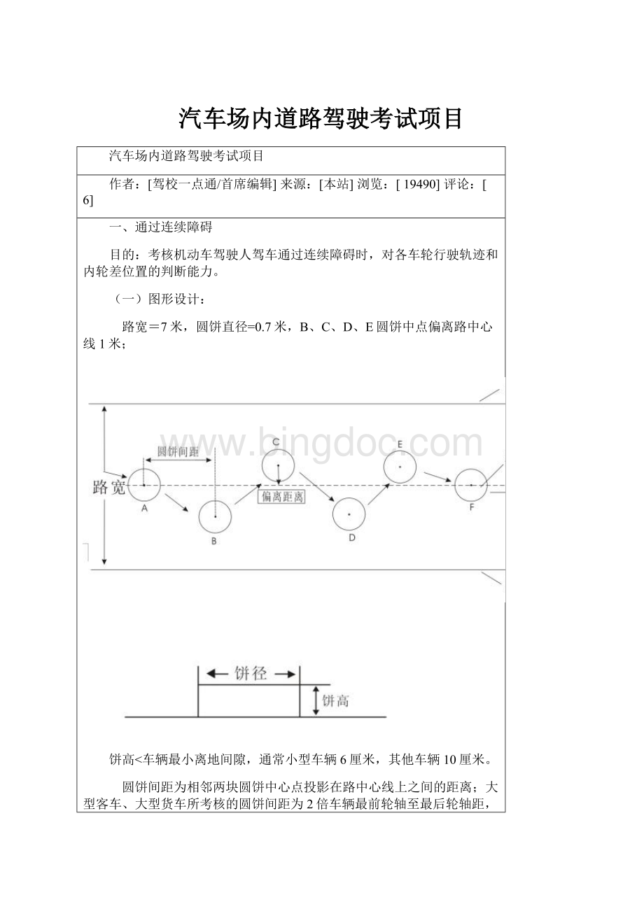 汽车场内道路驾驶考试项目Word文档下载推荐.docx_第1页