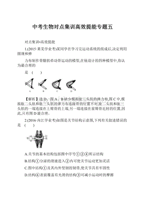 中考生物对点集训高效提能专题五Word文件下载.docx