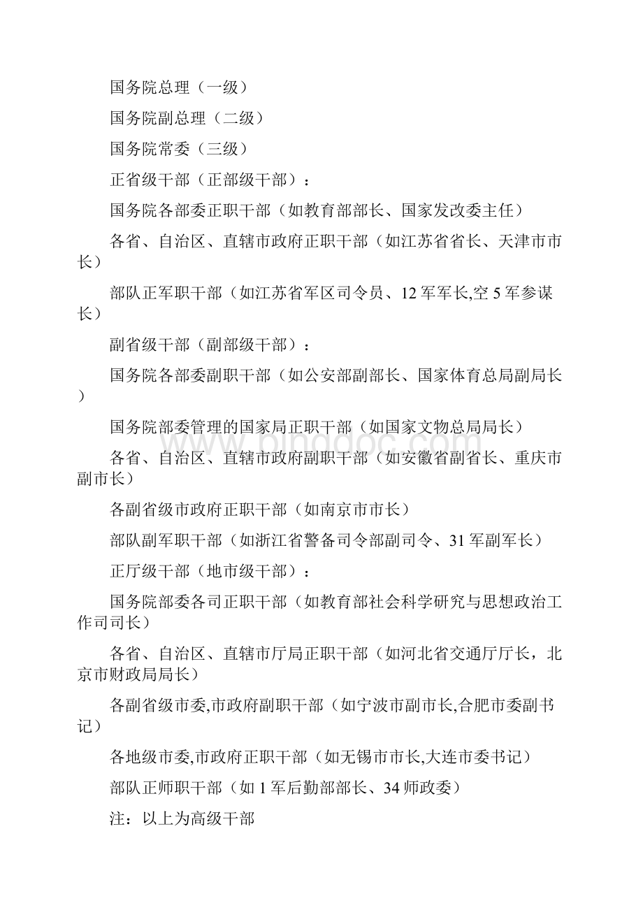 中国行政官员级别一览表Word文档下载推荐.docx_第3页