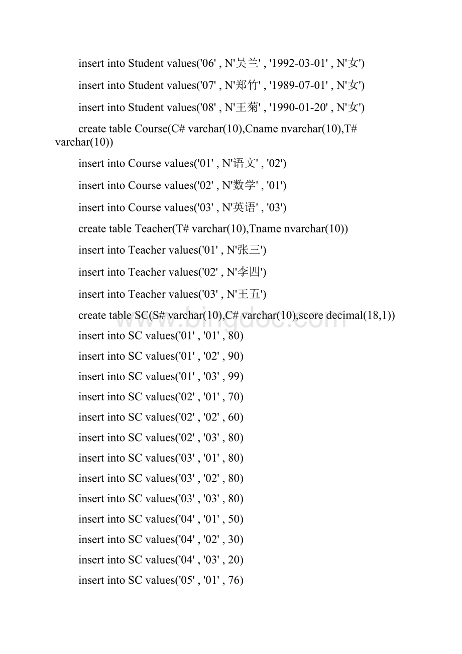 一个项目涉及到的50个Sql语句.docx_第2页