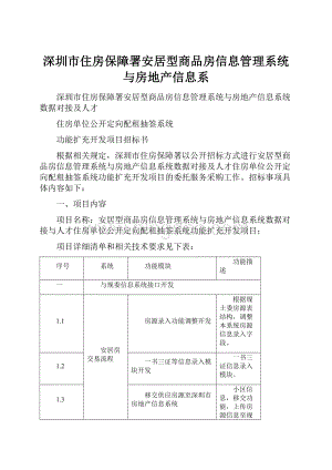 深圳市住房保障署安居型商品房信息管理系统与房地产信息系Word格式文档下载.docx