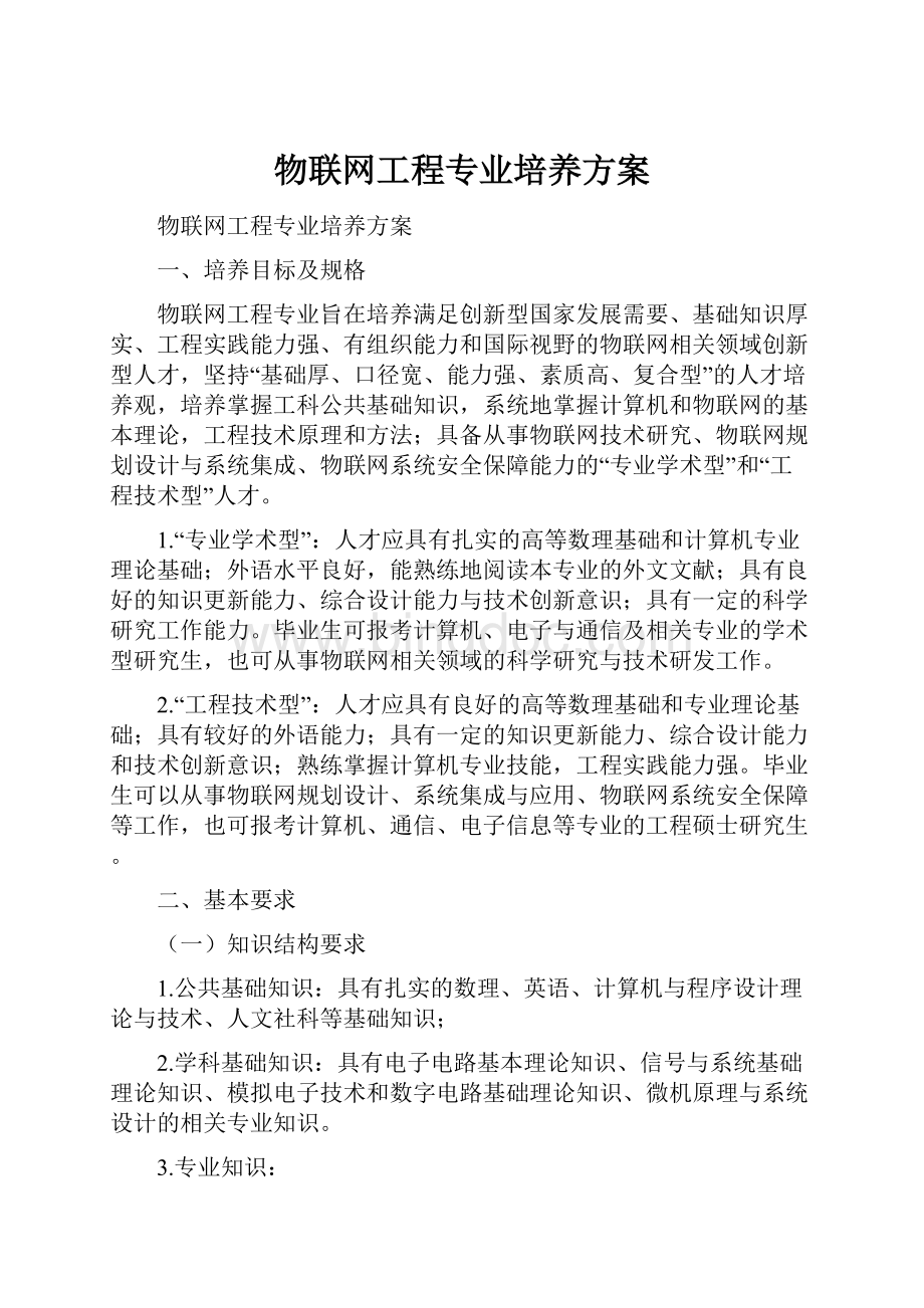 物联网工程专业培养方案.docx_第1页