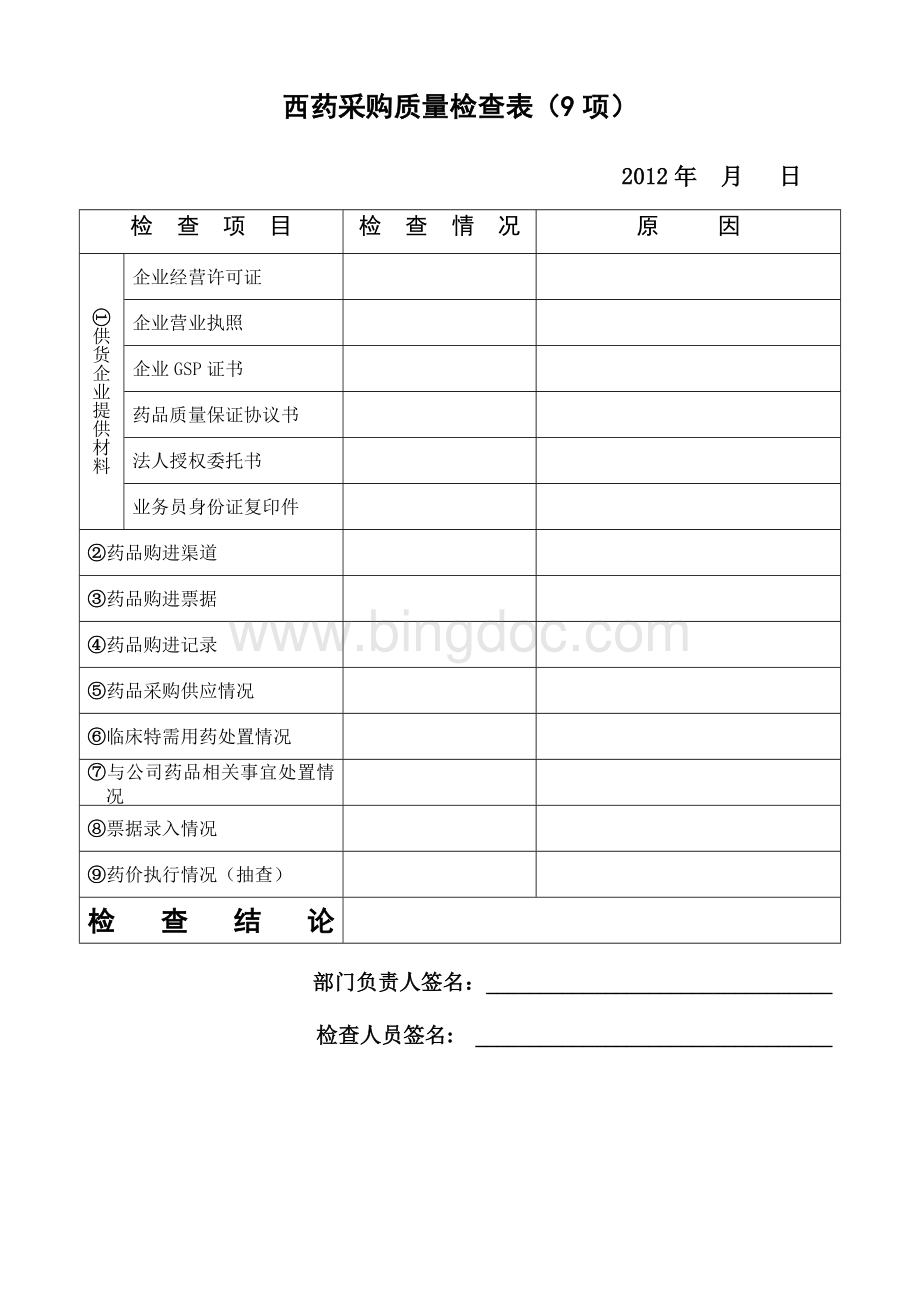 药学部质量检查表.doc_第2页