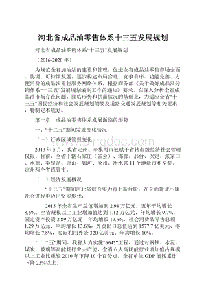 河北省成品油零售体系十三五发展规划文档格式.docx