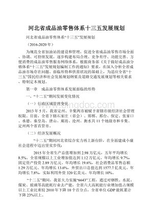 河北省成品油零售体系十三五发展规划.docx