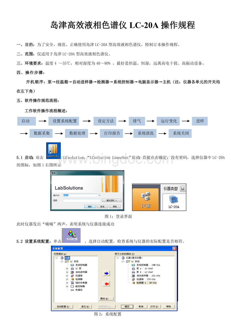 简化岛津LC-20A高效液相色谱仪操作规程Word下载.doc