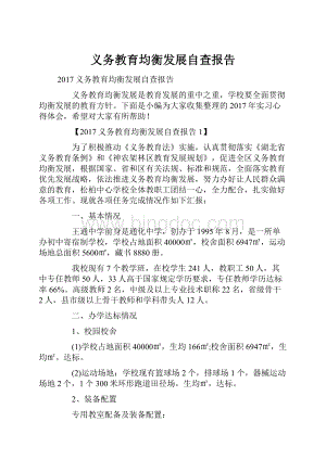 义务教育均衡发展自查报告.docx