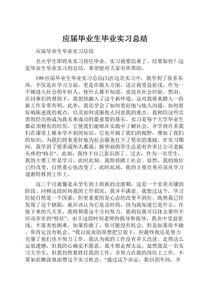 应届毕业生毕业实习总结Word文件下载.docx