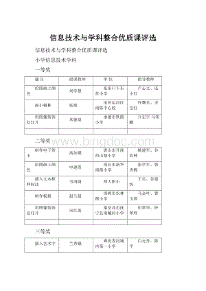 信息技术与学科整合优质课评选Word格式文档下载.docx