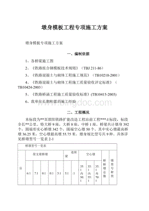 墩身模板工程专项施工方案.docx