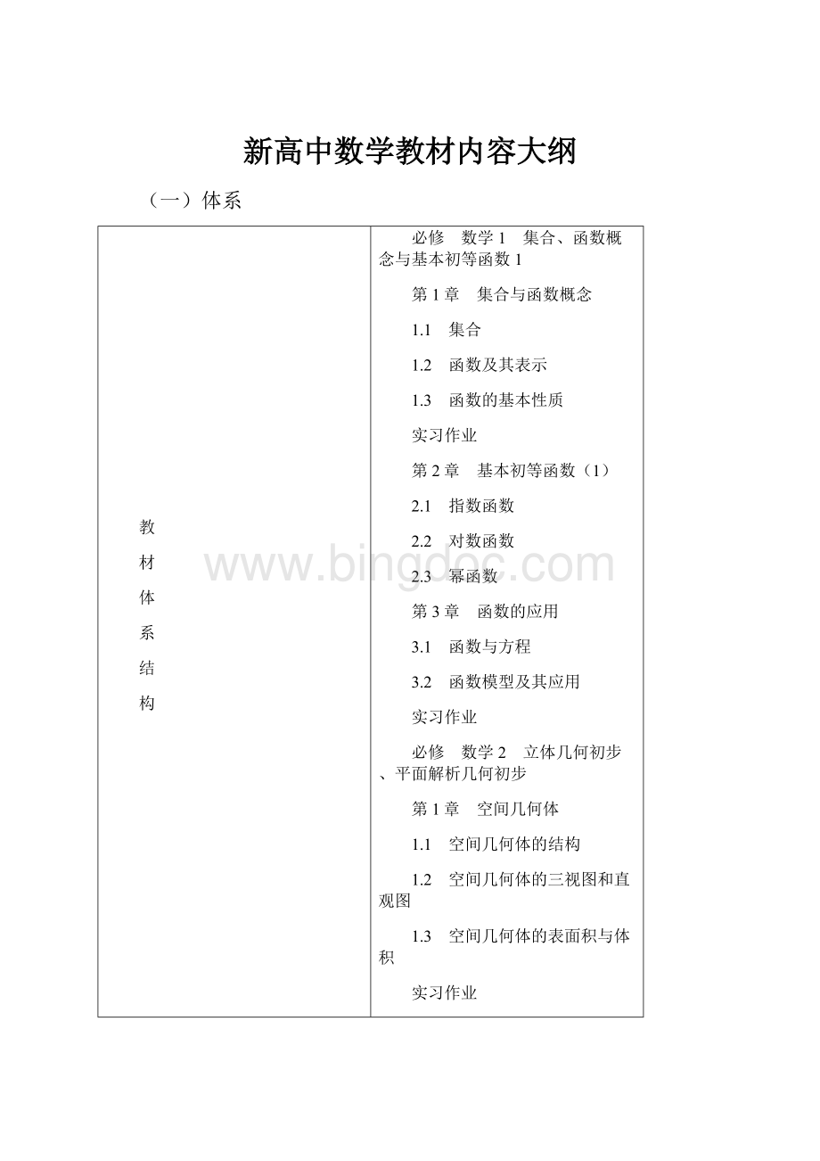 新高中数学教材内容大纲.docx_第1页