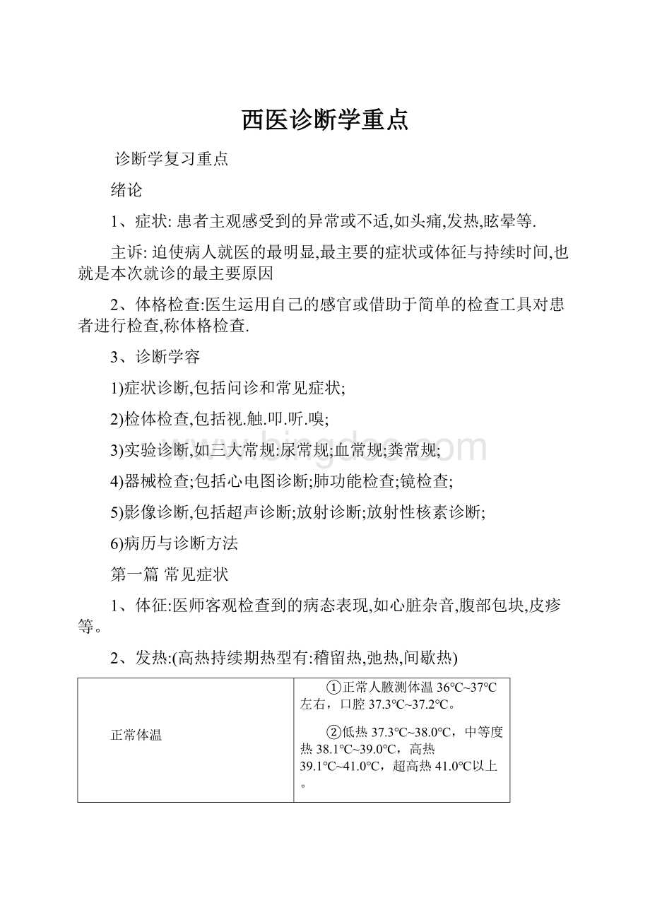 西医诊断学重点Word文件下载.docx_第1页