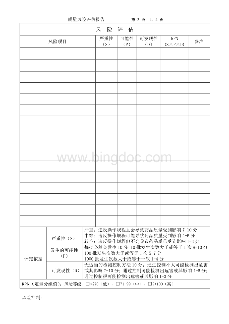 质量风险评估报告模板.doc_第2页