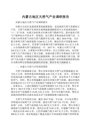 内蒙古地区天然气产业调研报告Word文件下载.docx