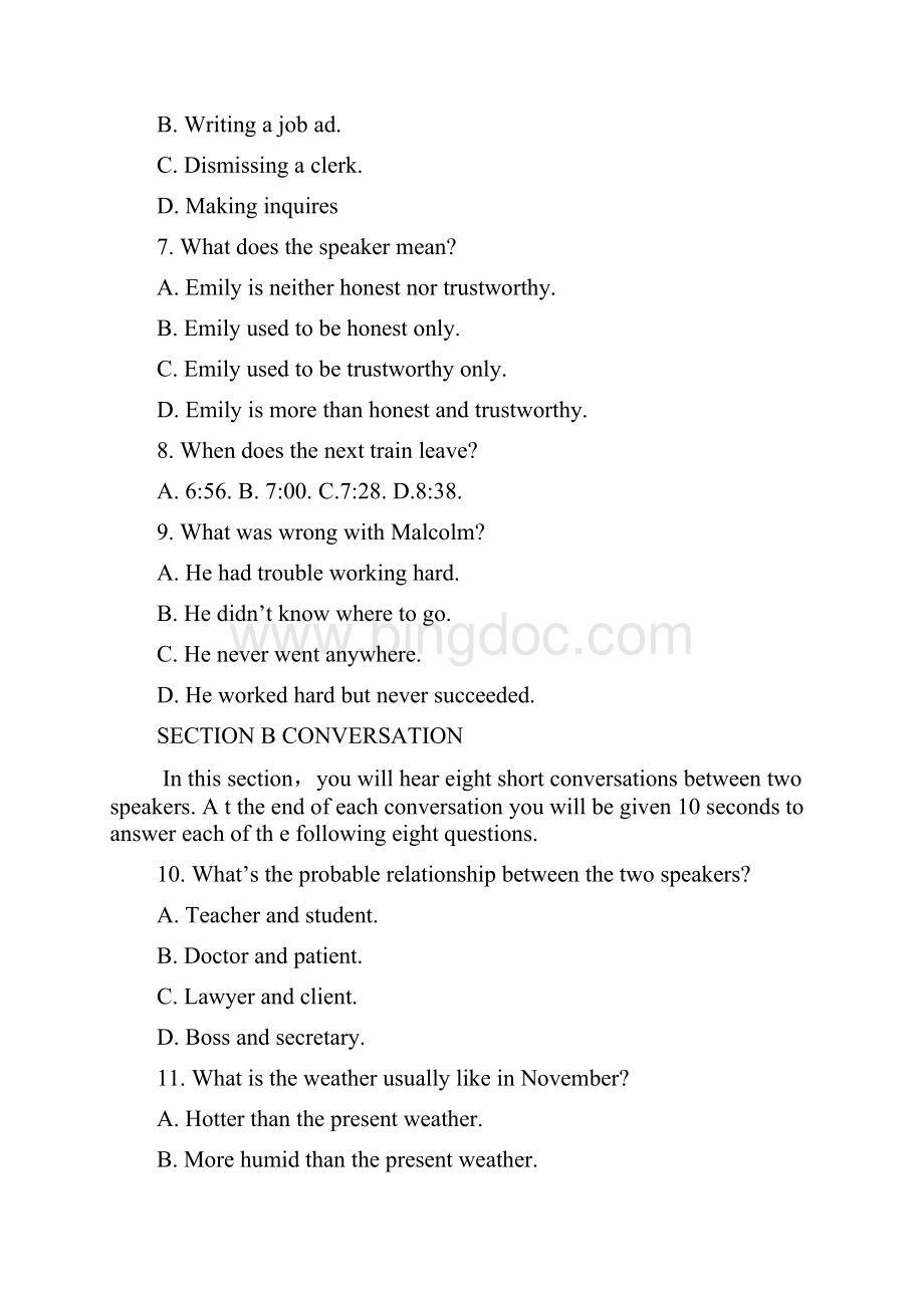 全国英语专业四级考试试题.docx_第3页