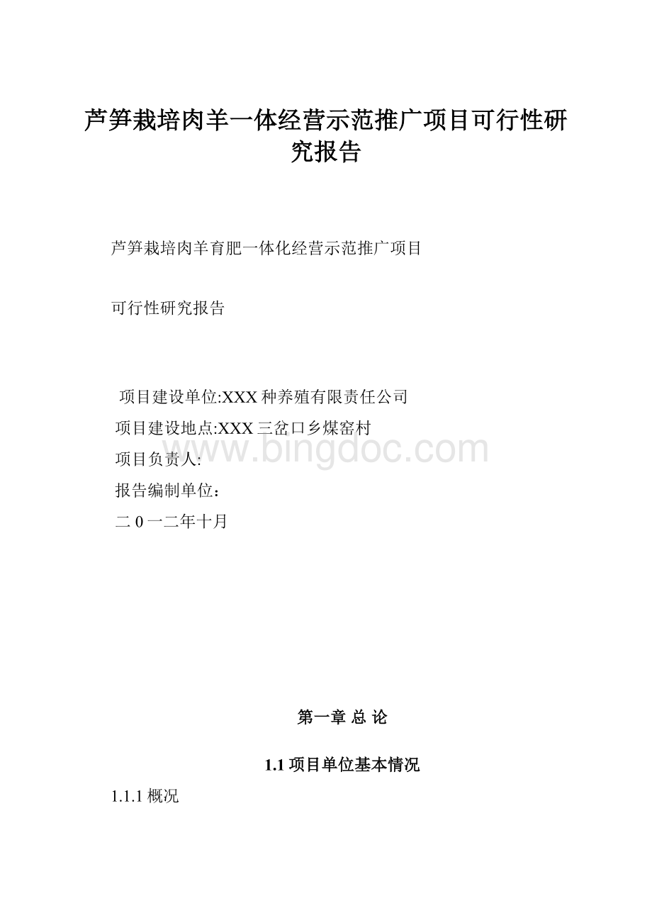 芦笋栽培肉羊一体经营示范推广项目可行性研究报告Word文件下载.docx_第1页