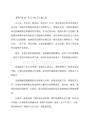 初一作文300字汇编5篇(2)精选Word格式.docx