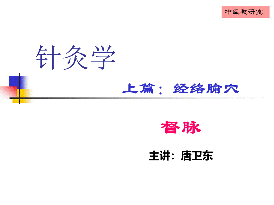 针灸学16督脉.ppt