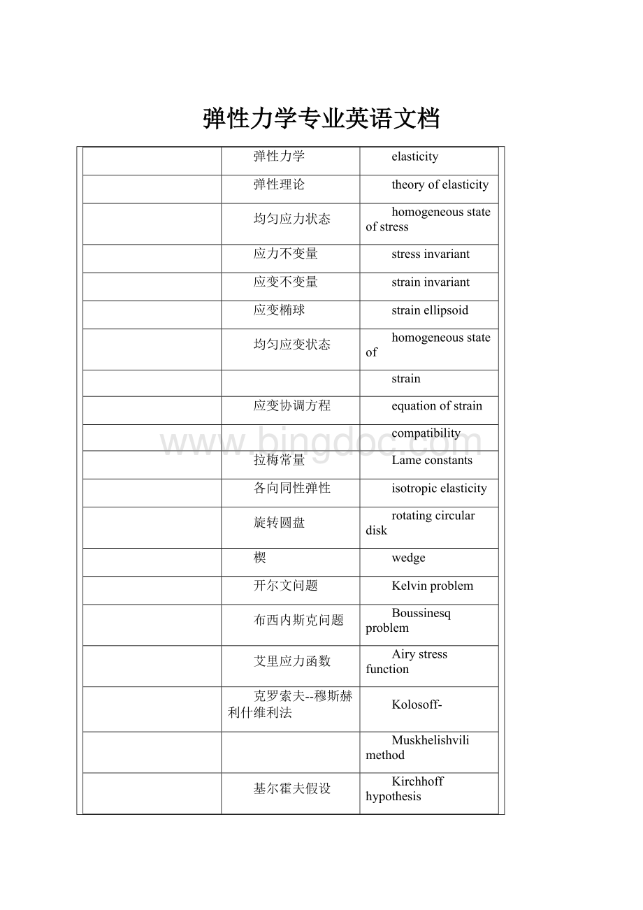 弹性力学专业英语文档.docx_第1页