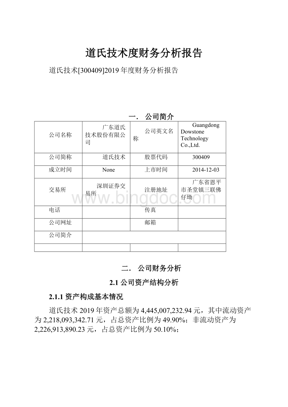 道氏技术度财务分析报告.docx_第1页
