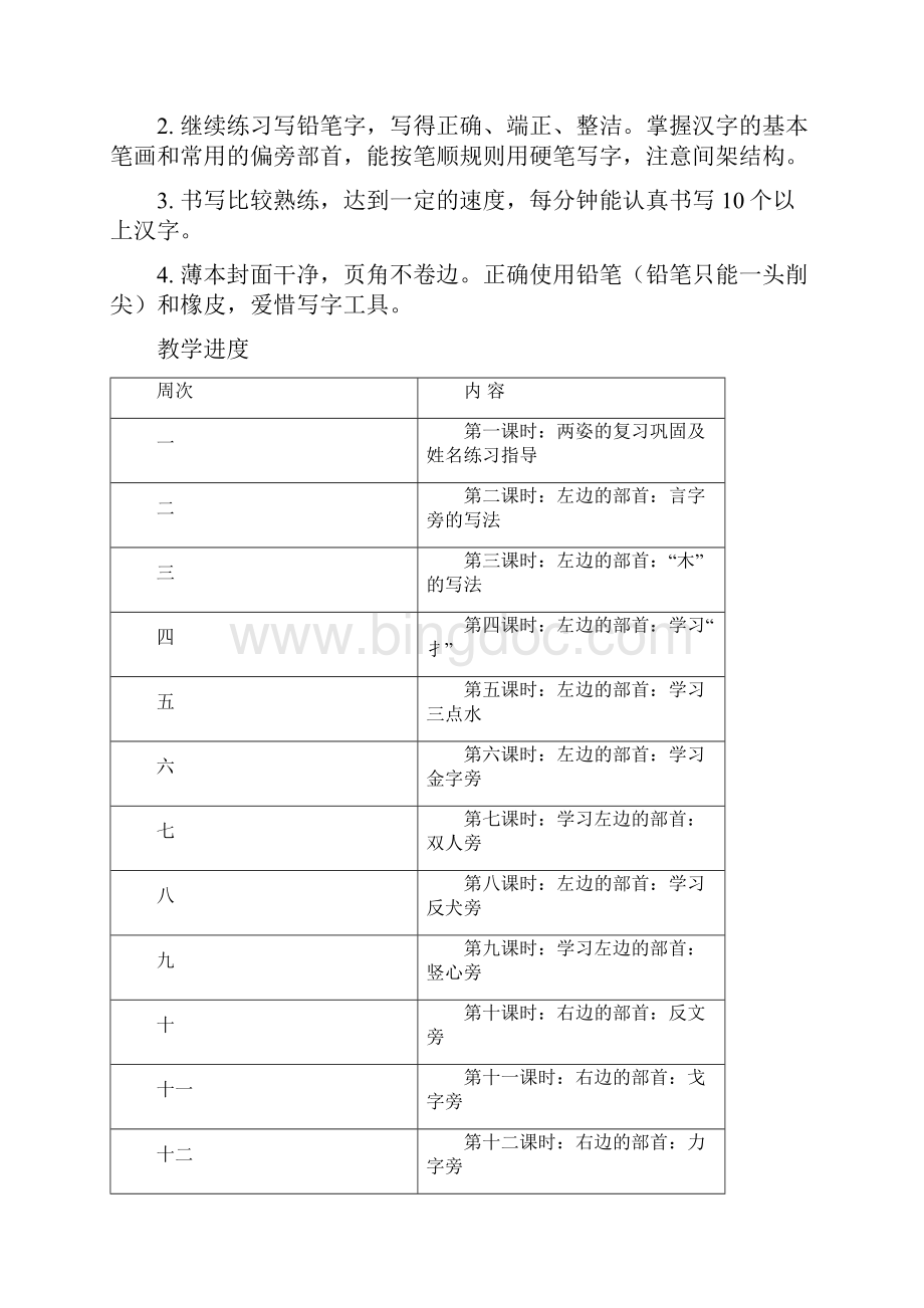 小学二年级书法教学计划教案.docx_第2页