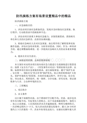 防汛演练方案有场景设置精品中的精品.docx