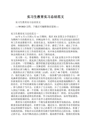 实习生教育实习总结范文.docx