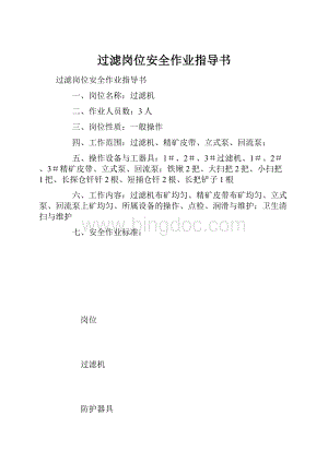 过滤岗位安全作业指导书.docx